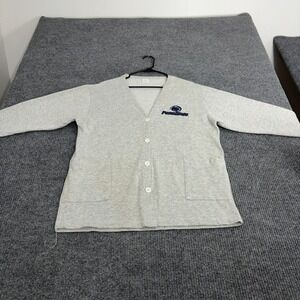 Vintage Deadstock Penn State Cardigan Sweatshirt Mens OSFA Gray Fleece Button